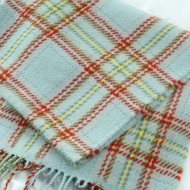 (F) 브랜드빈티지 목도리 머플러 민트 체크 크리스마스-2712