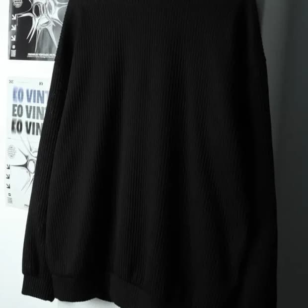 (XL-2XL) 브랜드빈티지 니트 골댄 무지 블랙-16864