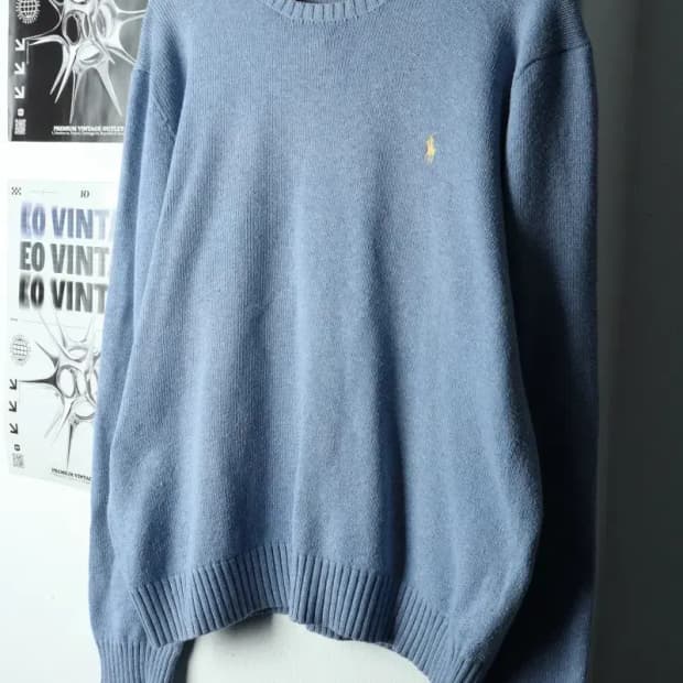 (L-XL) 폴로 랄프로렌 니트 연블루 포니 아메카지-16867