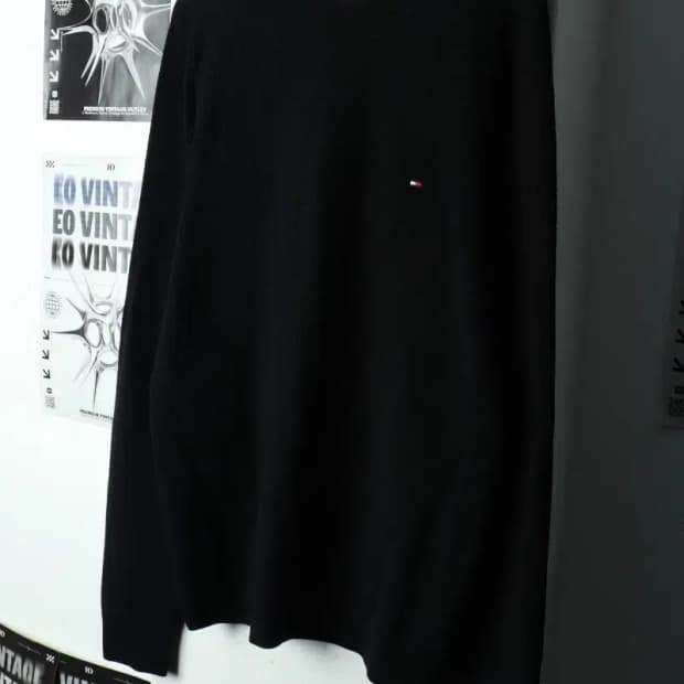 (L-XL) 타미힐피거 니트 루즈핏 나그랑 블랙 울-16869