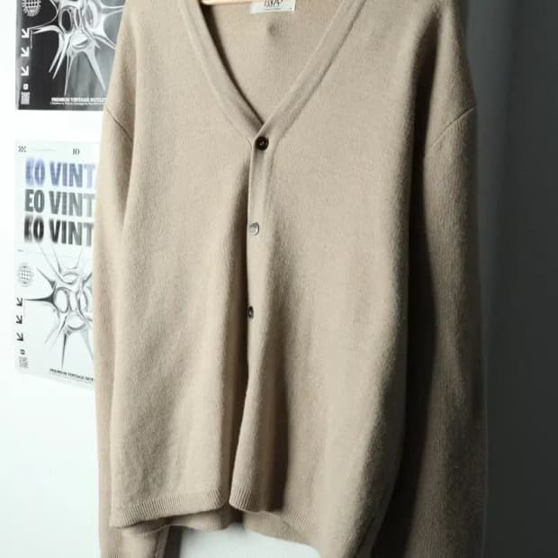 (L-XL) 엘무드 니트 가디건 캐시미어 베이지 울-1686C