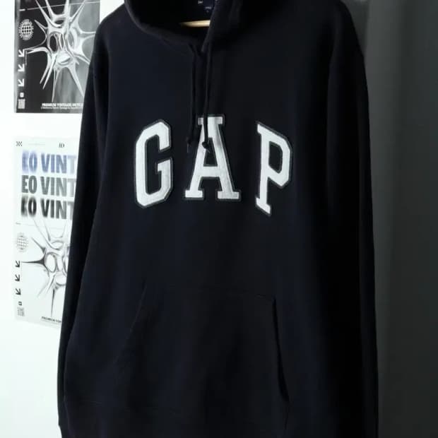 (L-XL) 갭 후드티셔츠 사용감 기모 네이비-16879