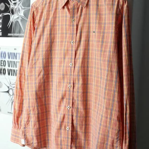 (L) 라코스테 셔츠 남방 슬림핏 체크 아메카지-16888