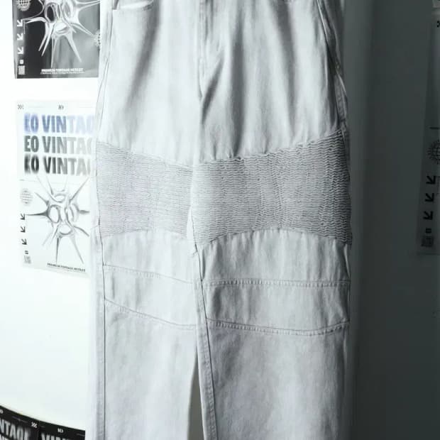 (S-L) 파르티멘토 면바지 팬츠 더티워싱 화이트 스트릿-2354