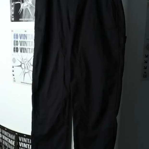 (2XL) 무신사 스탠다드 면바지 팬츠 빅사이즈 더블니 블랙-2357