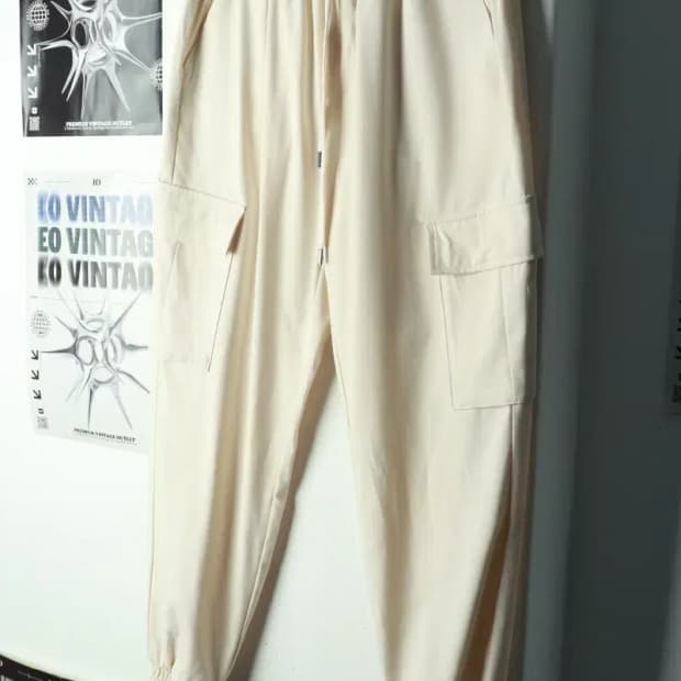 (M-L) 세븐셀라 트레이닝복 바지 밴딩 조거 크림 근본-2374