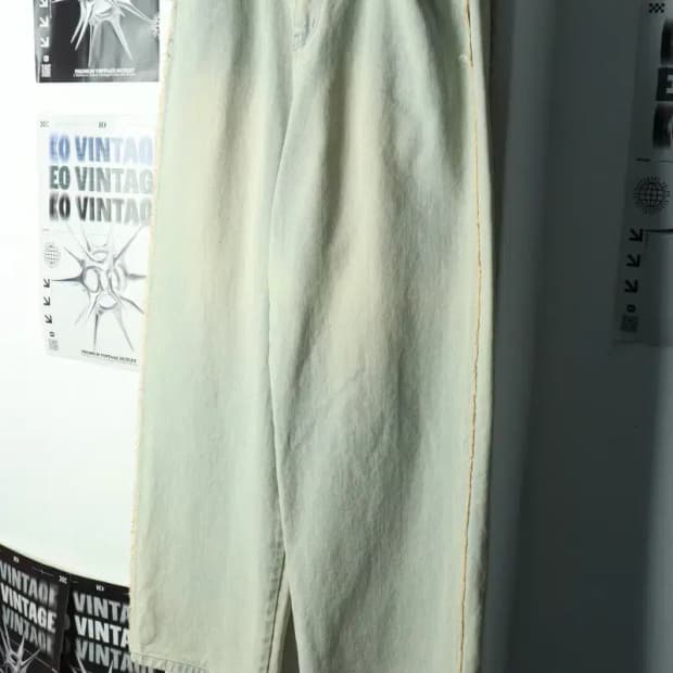 W(M-L) 소프트 서울 청바지 데님 와이드 연청 스트릿-2381