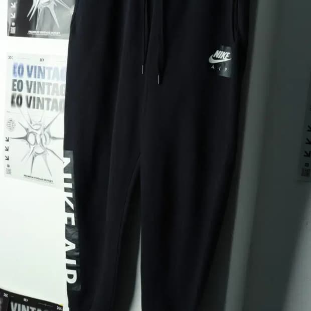 (XL) 나이키 트레이닝복 바지 조거 블랙 기모 올드스쿨-2393