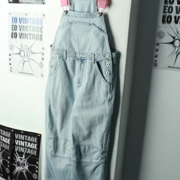 (F) 게스 청바지 데님 아동 키즈 멜빵 연청-2396