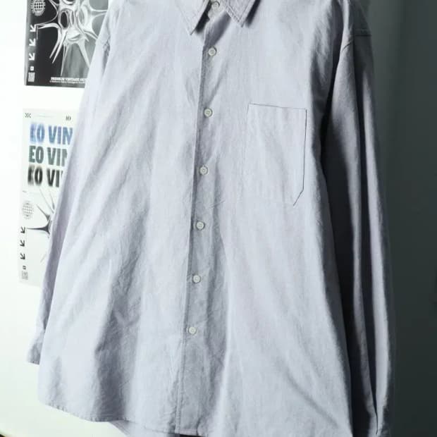 (L-XL) 라퍼지스토어 셔츠 남방 옥스포드 그레이 무지-168EC