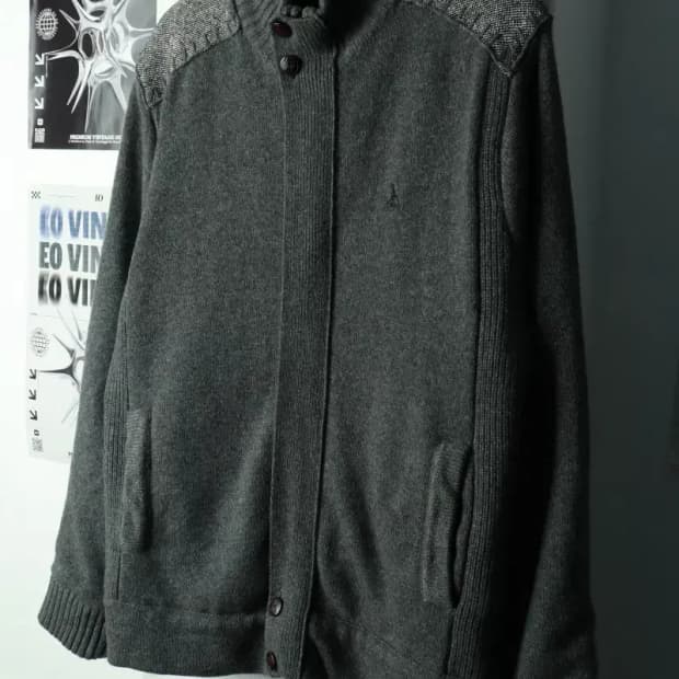 (L-XL) 빈폴 집업 바람막이 점퍼자켓 니트 그레이 내피-168F3