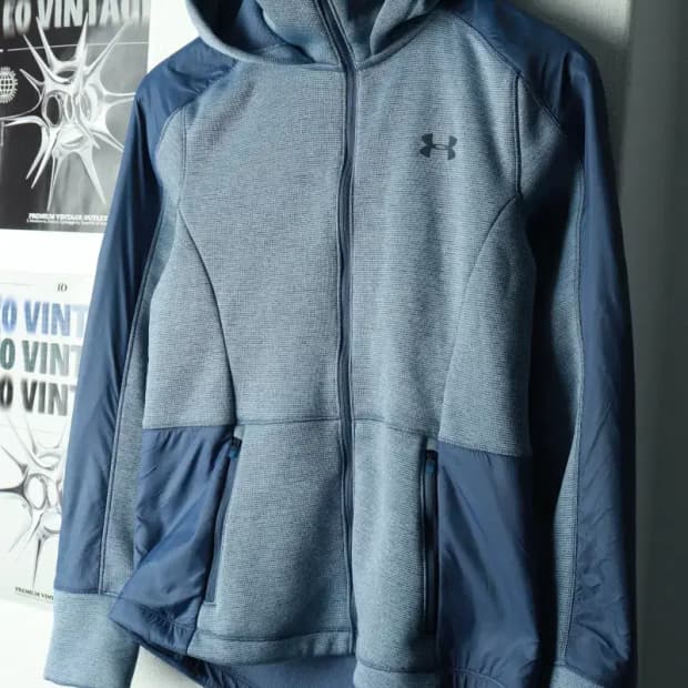 W(S) 언더아머 후드집업 기능성 기모 블루 방한 겨울용-168F6