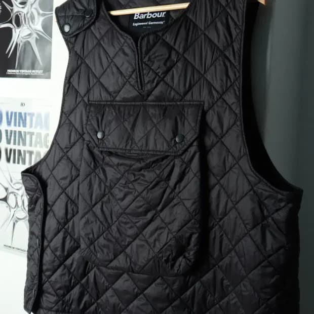 (XL-2XL) 바버 패딩 점퍼자켓 조끼 퀄팅 블랙-168F7