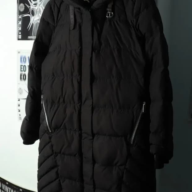 W(M-L) 타미힐피거 패딩 점퍼자켓 덕다운 블랙 롱-168FF