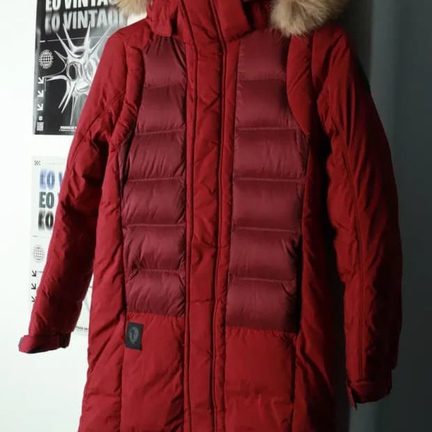 W(M) 블랙야크 패딩 점퍼자켓 버건디 퍼 구스다운 롱-16904