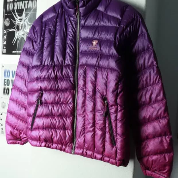 W(M) 블랙야크 패딩 점퍼자켓 그라데이션 퍼플 구스다운-1690D
