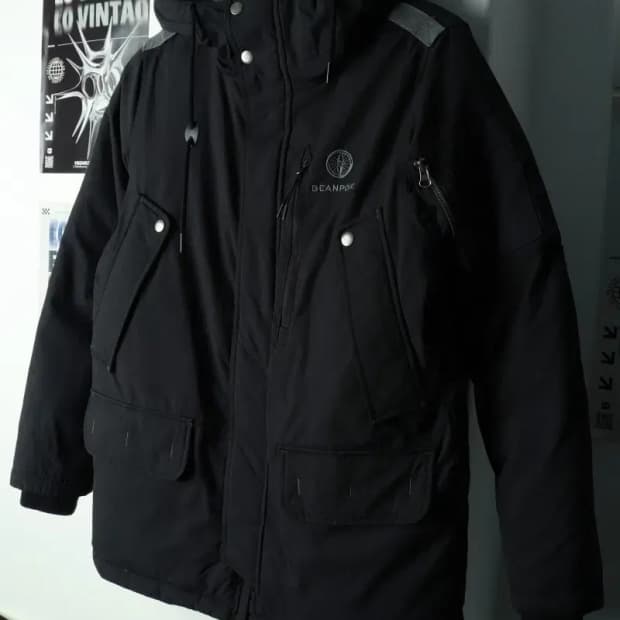 (S-M) 빈폴 패딩 점퍼자켓 테크웨어 블랙 올드스쿨 푸퍼-1690F