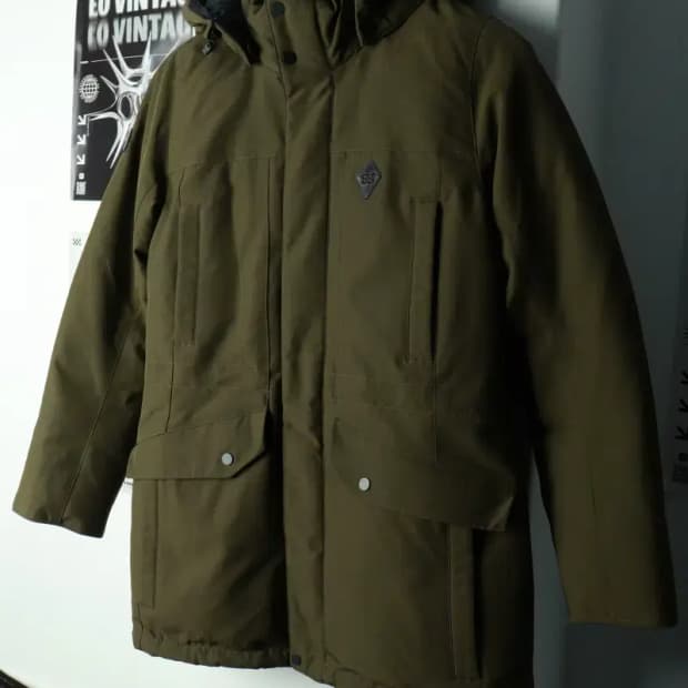 (S) 코오롱스포츠 패딩 점퍼자켓 덕다운 카키 올드스쿨-16911