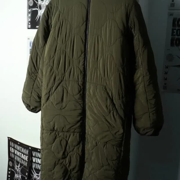 W(S-M) 쟈딕앤볼테르 패딩 점퍼자켓 퀄팅 카키 롱 깔깔이-16916