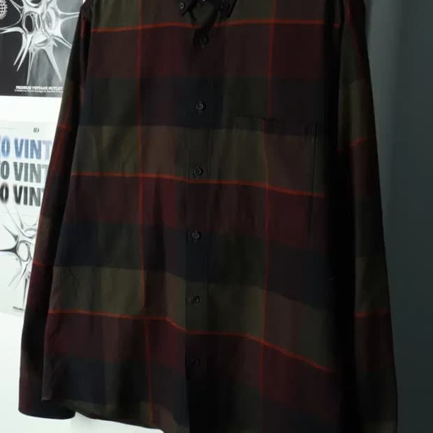 (M-L) 코스 셔츠 남방 체크 컬러믹스 아메카지-16921