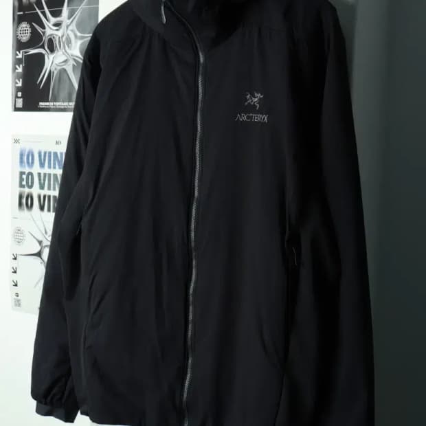 (L-XL) 아크테릭스 패딩 점퍼자켓 아톰 후디 블랙-16927