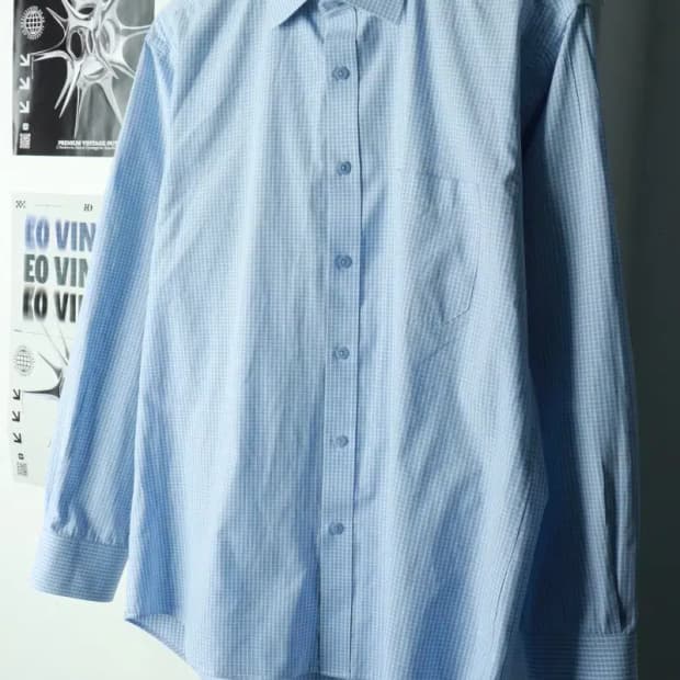 (XL) 랑방 셔츠 남방 연블루 체크-16984