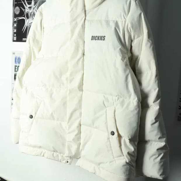 (S-M) 디키즈 패딩 점퍼자켓 화이트 올드스쿨 푸퍼-169A0