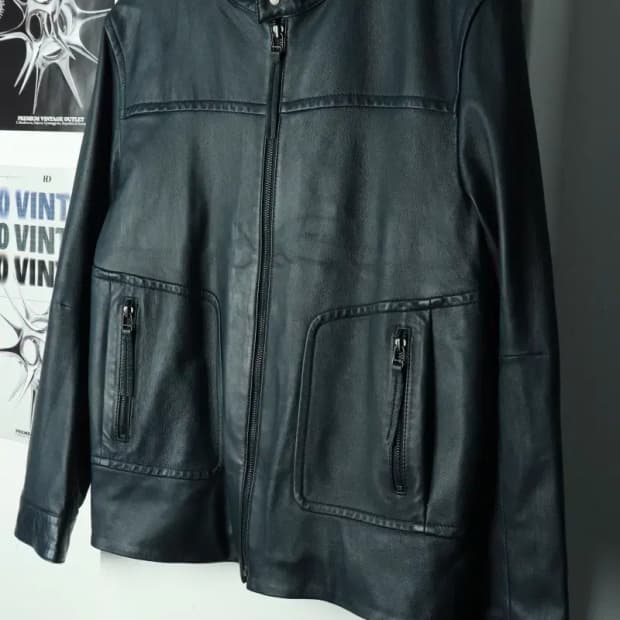 (L) 셀렙샵 에디션 집업 바람막이 점퍼자켓 리얼레더 램스킨-169A4