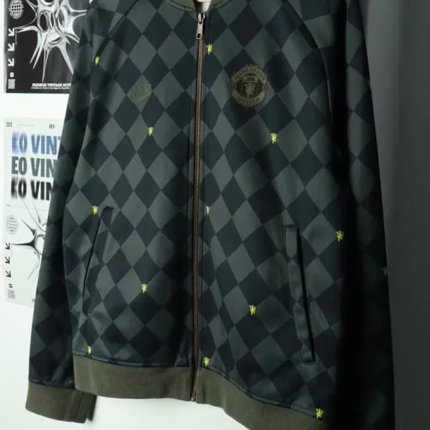 (M-L) 나이키 집업 바람막이 점퍼자켓 맨유 00년대 그린-169AE