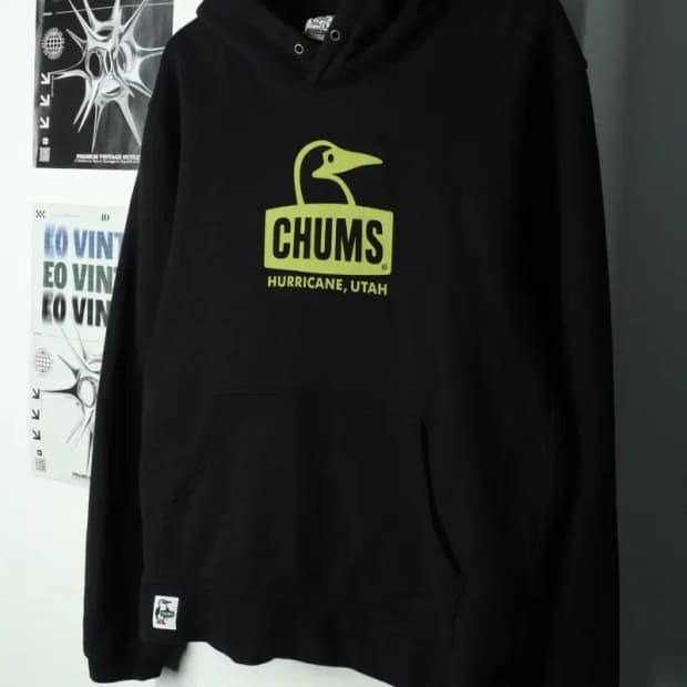 (L-XL) 첨스 후드티셔츠 빅로고 블랙 기모-169B8