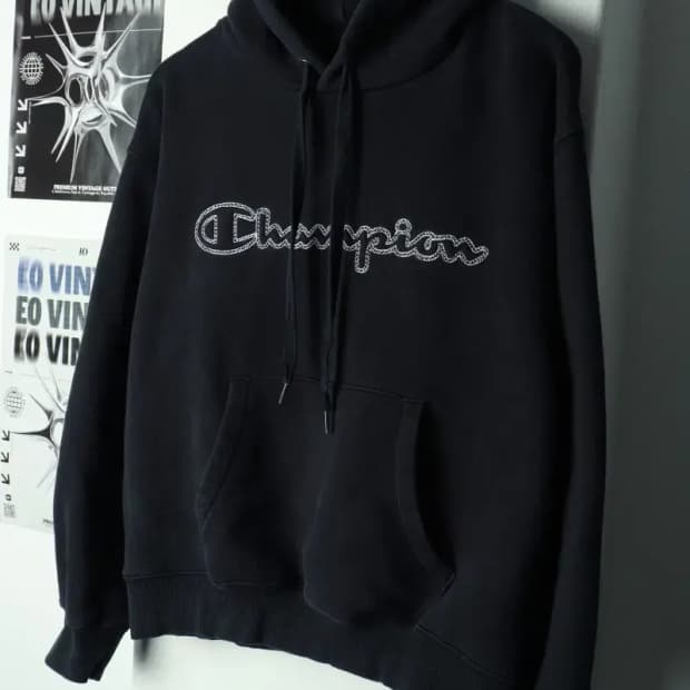 W(L) 챔피온 후드티셔츠 사용감 스티치로고 기모 올드스쿨-169B9