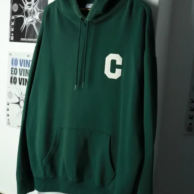 (2XL-3XL) 커버낫 후드티셔츠 빅사이즈 그린 올드스쿨-169BC