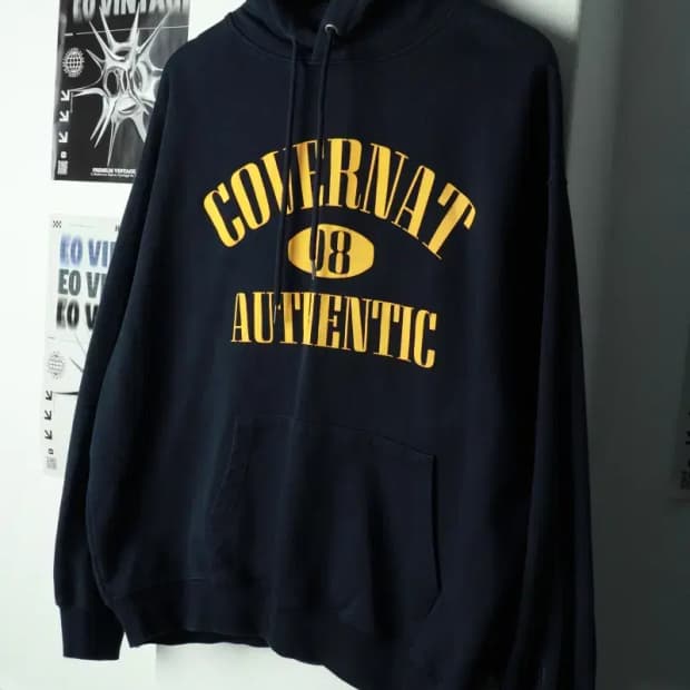 (L-XL) 커버낫 후드티셔츠 빅로고 네이비 올드스쿨-169BD