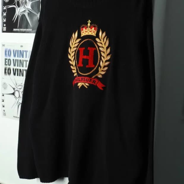 (XL-2XL) 타미힐피거 니트 대장 빅사이즈 목폴라 블랙-169C5