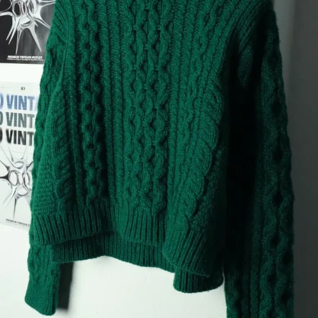 W(F) 잉크 니트 케이블 꽈배기 캐시미어 헤비-169C6