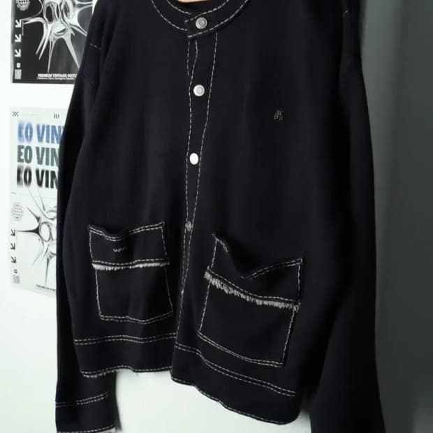 (M) 알리스 니트 가디건 스티치 유니크 아메카지 오정규-169C9