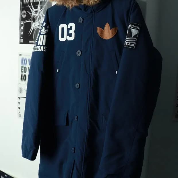 (M) 아디다스 패딩 점퍼자켓 오리지널 덕다운 롱 올드스쿨-16A18