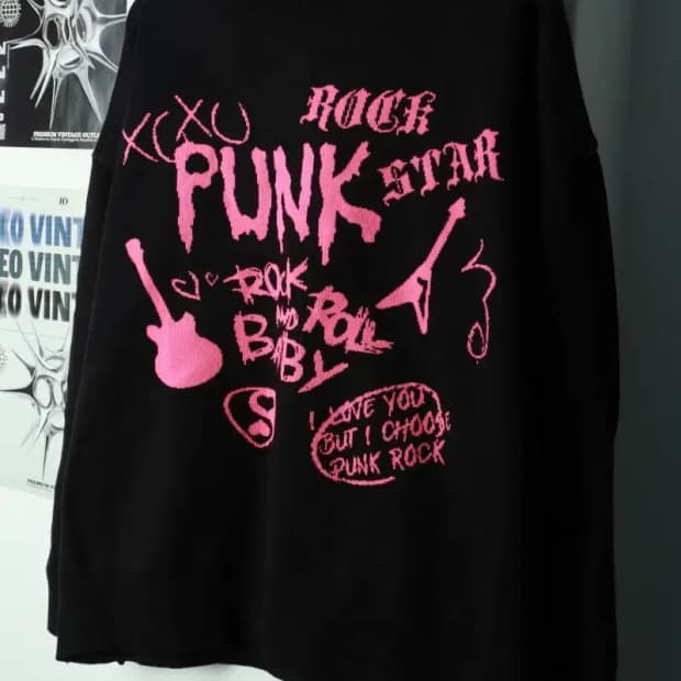 W(F) 러브이즈트루 니트 새상품 스트릿 블랙-16A2D