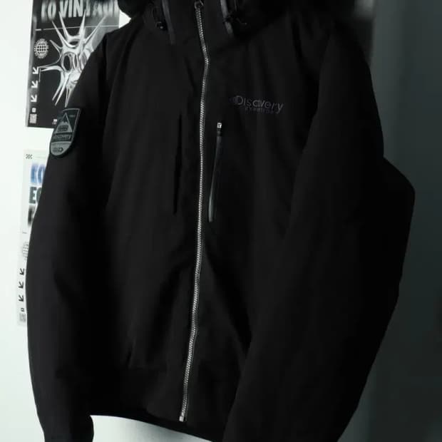 (M) 디스커버리 패딩 점퍼자켓 구스다운 블랙 퍼 대장-16A39