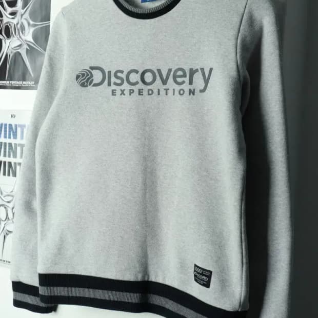 (S) 디스커버리 맨투맨 티셔츠 작은오염 기모 그레이-169EE