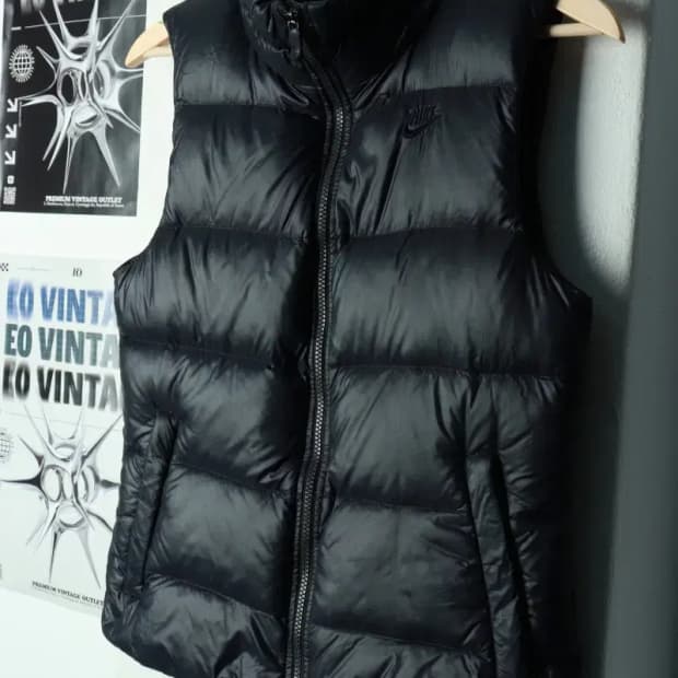 W(M) 나이키 패딩 점퍼자켓 조끼 구스다운 블랙-16A03