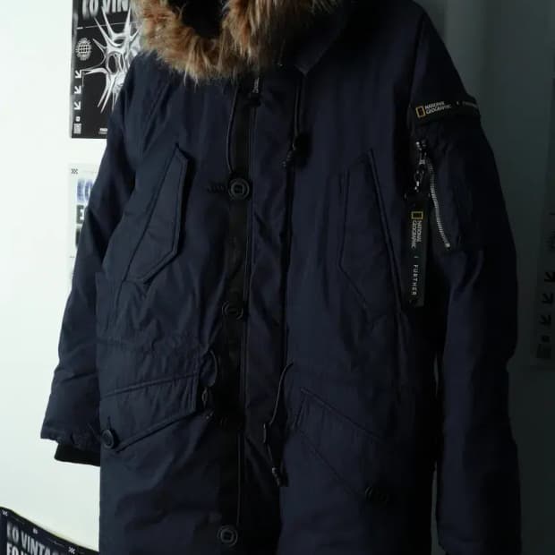 (L) 내셔널지오그래픽 패딩 점퍼자켓 유틸리티 블루웨일 한정-16A07