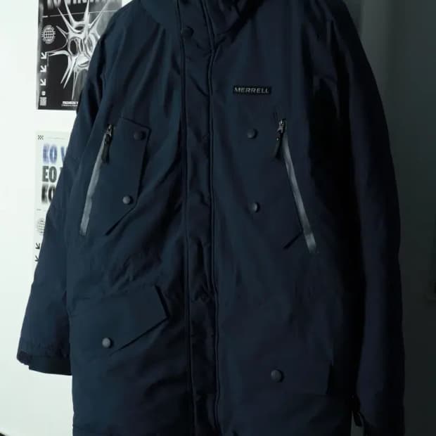 (L) 머렐 패딩 점퍼자켓 구스다운 네이비 봄버-16A09