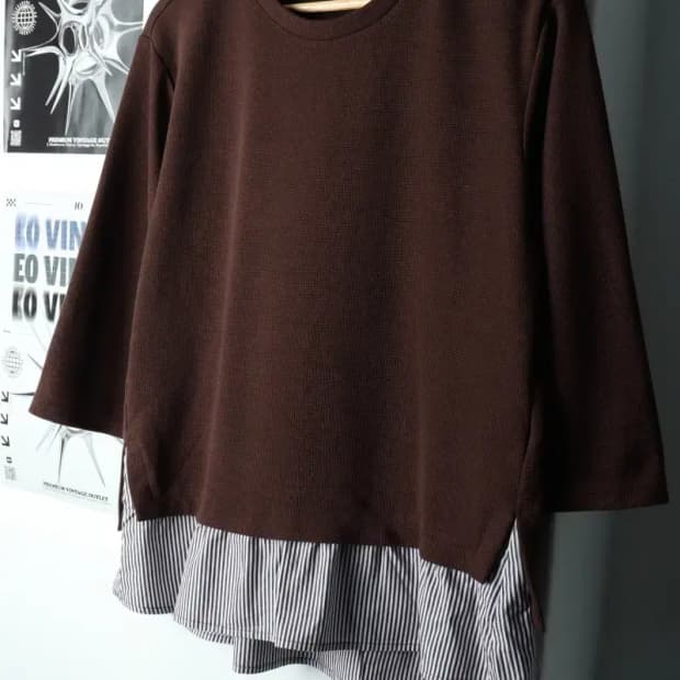 W(M) 손정완 니트 7부 브라운 레이어드-166D5