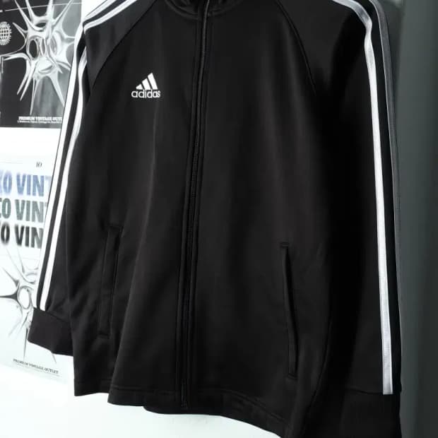 (F) 아디다스 집업져지 트랙탑 아동 키즈 기모 블랙-166E7
