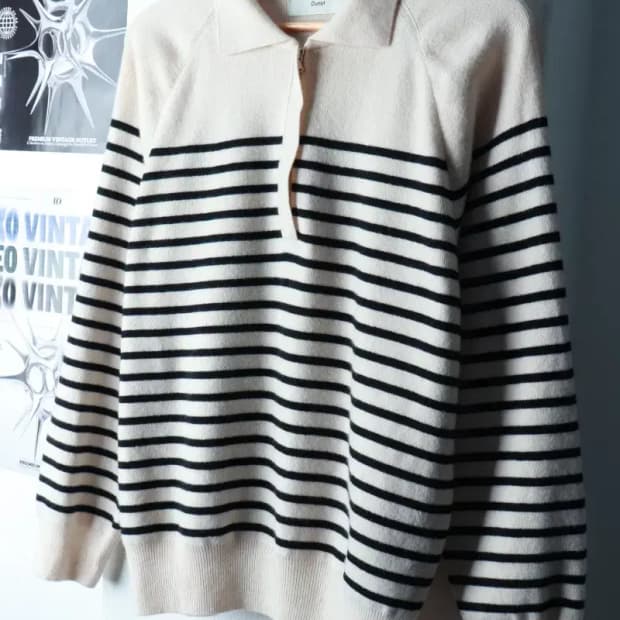 (S-M) 던스트 니트 카라 반집업 캐시미어-16A7B