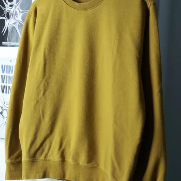 (M-L) 소버먼트 맨투맨 티셔츠 무지 머스터드-16A9D