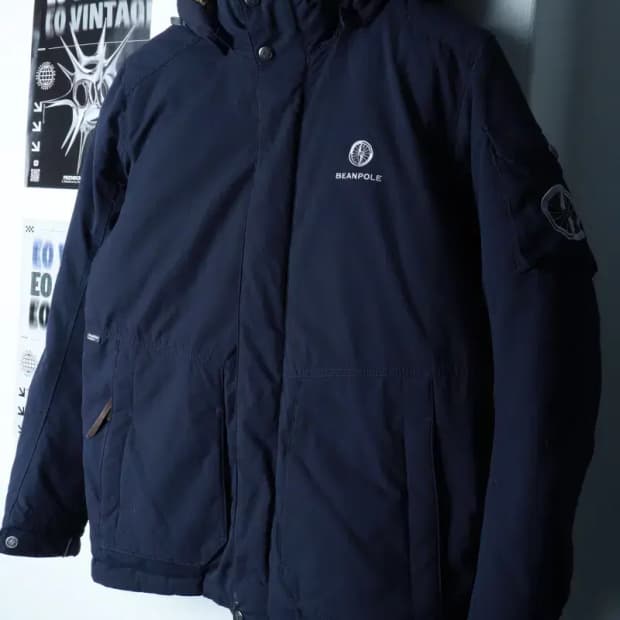 (S) 빈폴 패딩 점퍼자켓 덕다운 네이비 푸퍼-16B29