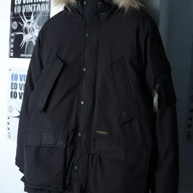 (M-L) 커버낫 패딩 점퍼자켓 유틸 야상 덕다운 블랙-16B2A