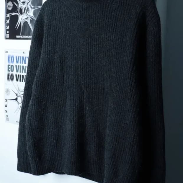 (XL) 무신사 스탠다드 니트 터틀넥 헤비울 그레이-16B90